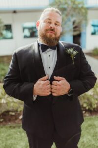 Thistle and greenery boutonniere in St. Petersburg, Florida.