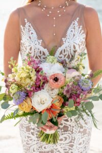 Pastel garden style bridal bouquet in St. Petersburg, Florida.