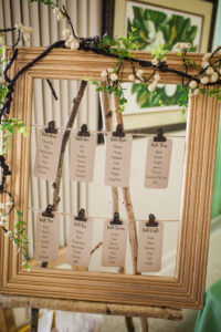 Organic style seating chart for anniversary party.