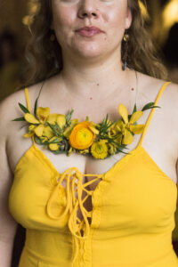 Yellow flower necklace in St. Petersburg, Florida.