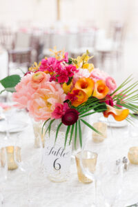 Bright and colorful low centerpiece at the Museum of Fine Arts in St. Petersburg, Florida.