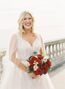 Classic red rose bridal bouquet in Tampa, Florida.