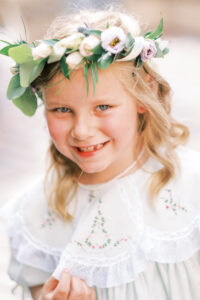 Lavender and blush flower crown for flower girl in St. Petersburg, Florida.