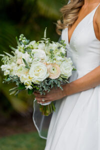 Classic, romantic ,white and blush bridal bouquet in St. Petersburg, Florida.